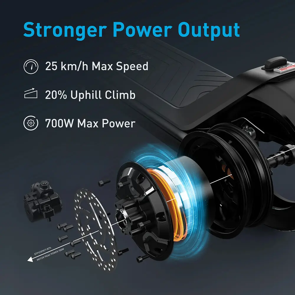 Електросамокат NIU KQi3 Pro Black 9.5", 350(700)W, 10.4Ah, 50km, 25km/h, 20%, App, 20,3 kg (K3P31EB1E11) - фото 6