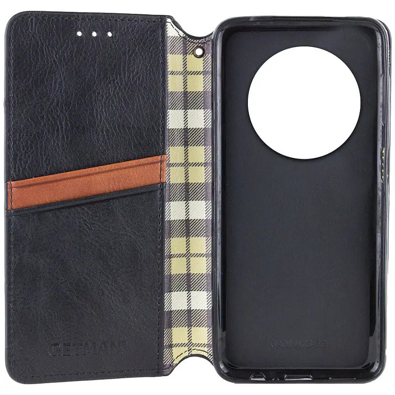 Кожаный чехол-книжка GETMAN Cubic (PU) для Xiaomi Redmi 14C / Poco C75 Черный - фото 2