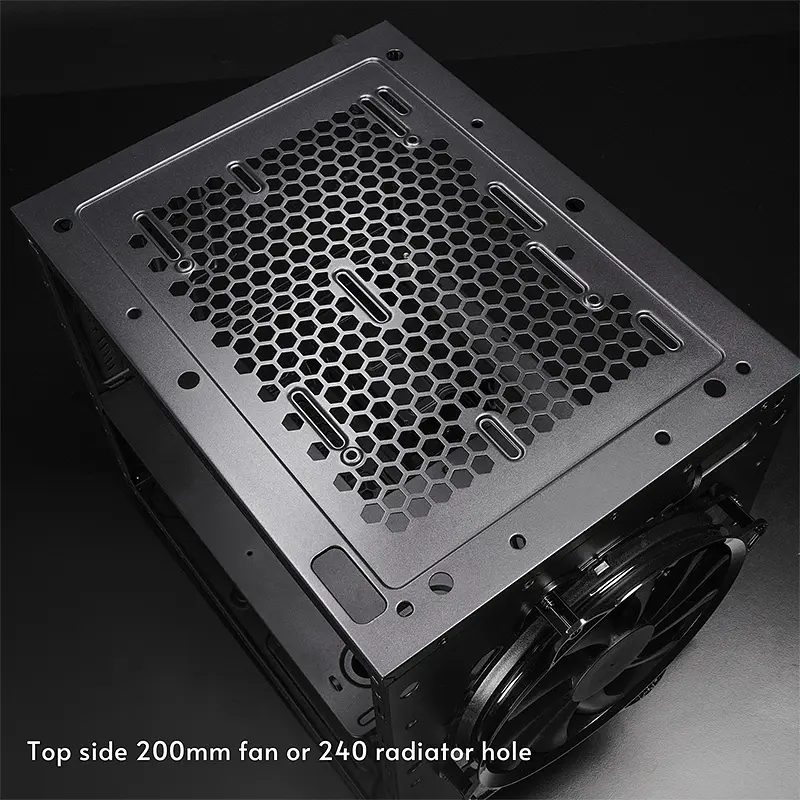 Корпус Chieftec THE CUBE CI-03B-OP, без БЖ, fan 20cm, mATX, Black - фото 5