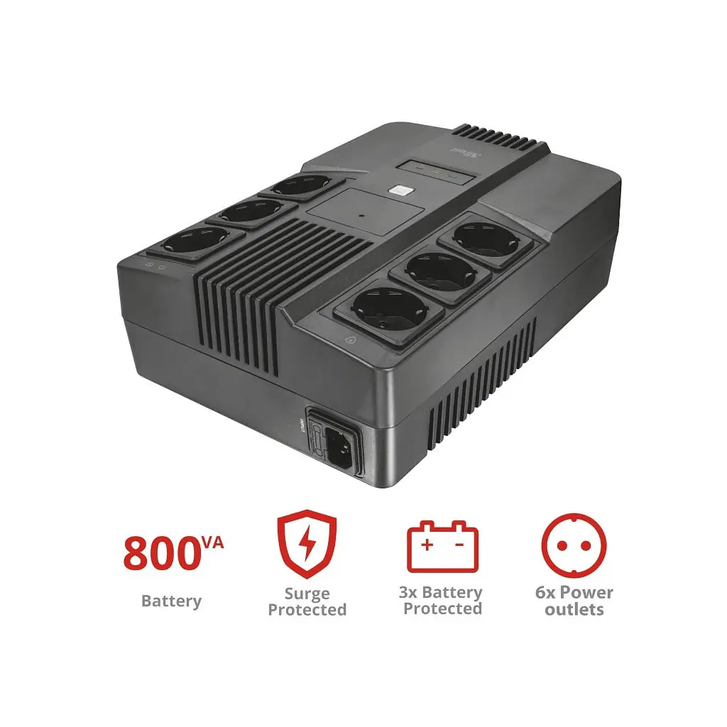 Пристрій безперебійного живлення Trust Maxxon 800VA UPS (23326_TRUST) - фото 10