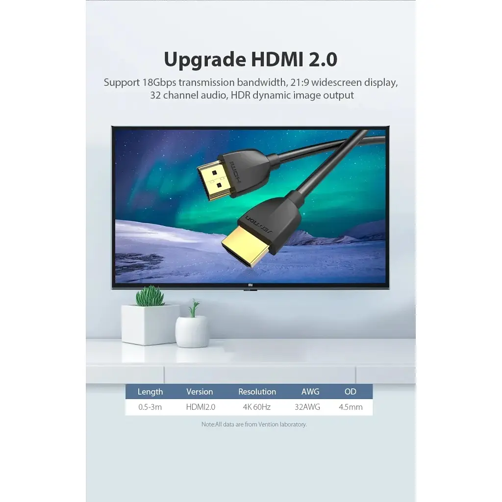 Кабель мультимедійний HDMI M to HDMI M 0.5m black Vention (AAIBD) - фото 8