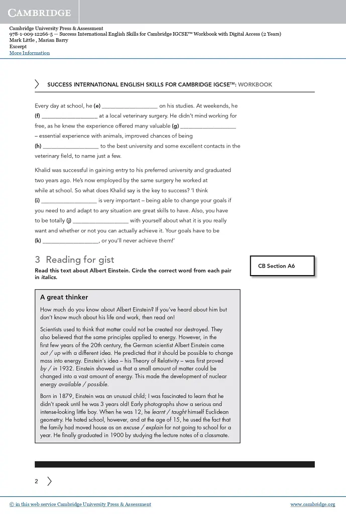 Success International English Skills for Cambridge IGCSE Workbook with Digital Access (2 Years) - фото 3