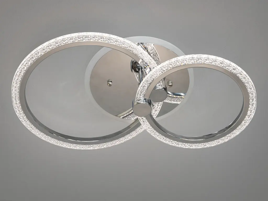Стельовий світильник LED Diasha A8180/2HR, 55W, 3200K-6500K, хром, сучасний стиль, з пультом, диммером, кольорова підсвітка - фото 2