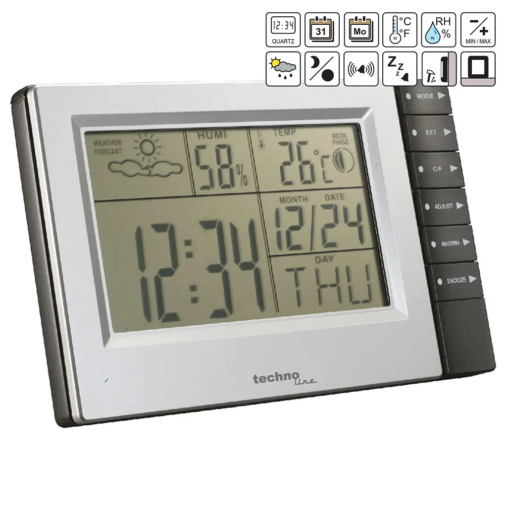 Метеостанція Technoline WS9121 Silver/Grey (WS9121), Сріблястий - фото 2
