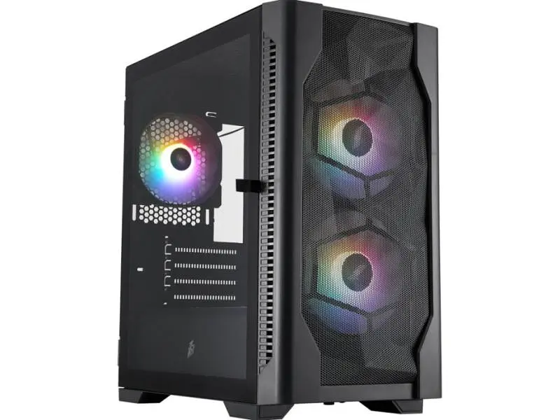 Корпус 1stPlayer D4-M-BK-2F1P-1F1 Black