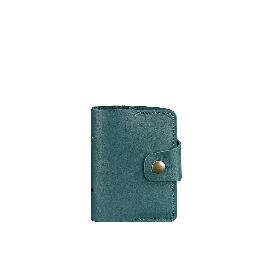 Жіночий шкіряний кард-кейс 7.1 (Книжечка) зелений - фото 7