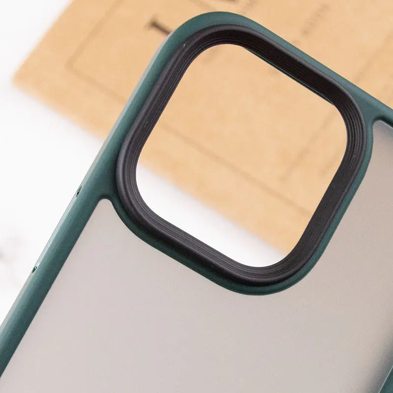 TPU+PC чохол Metal Buttons для Apple iPhone 15 Pro (6.1) Зелений / Dark Green - фото 5