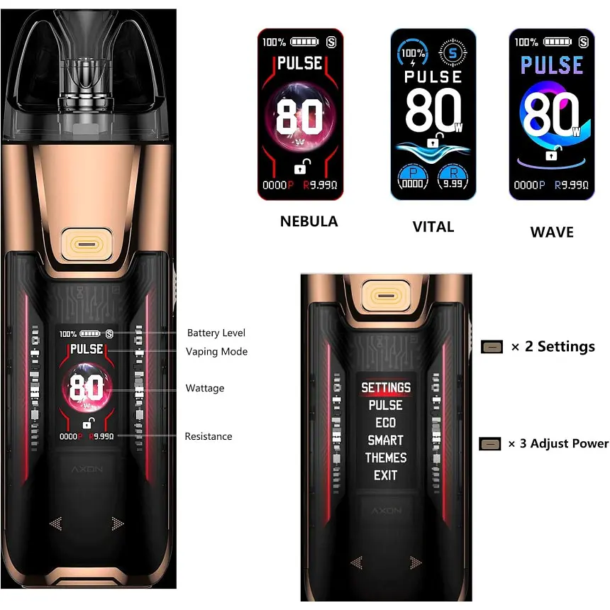 Под-система Vaporesso LUXE XR Max 2 80W Pod 3200mAh 5ml електронна сигарета Kit Imperial Red Leather (18825) - фото 4