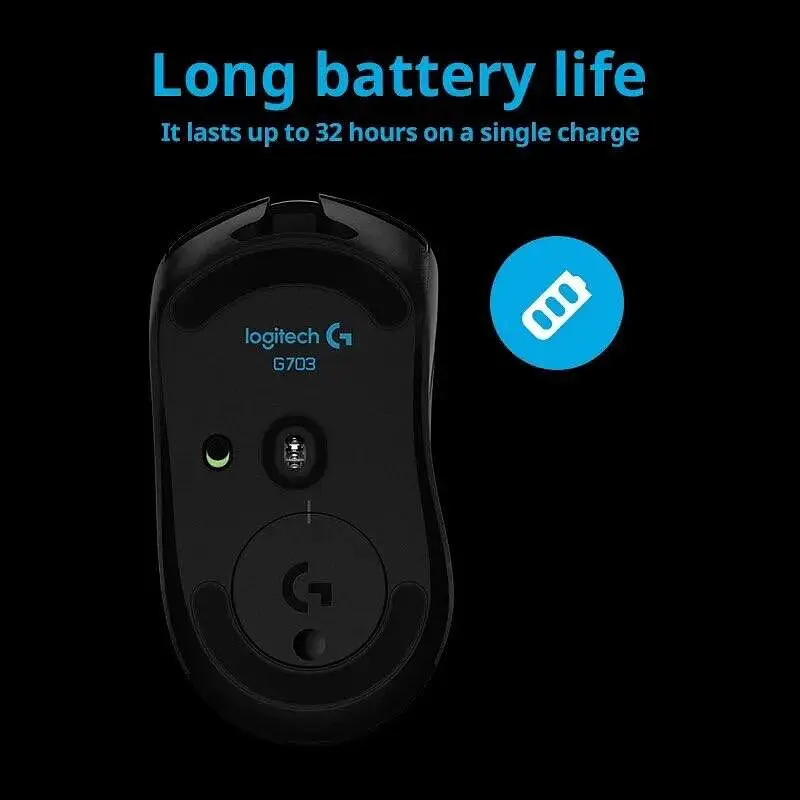 Миша Logitech G703 Lightspeed Wireless Black - фото 3