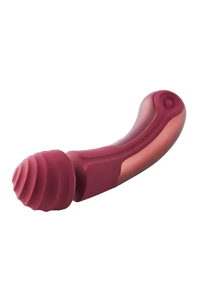 Вібратор Dream Toys Dinky Curved Wand Jacky O -мікрофон, 23 см бордовий - фото 5