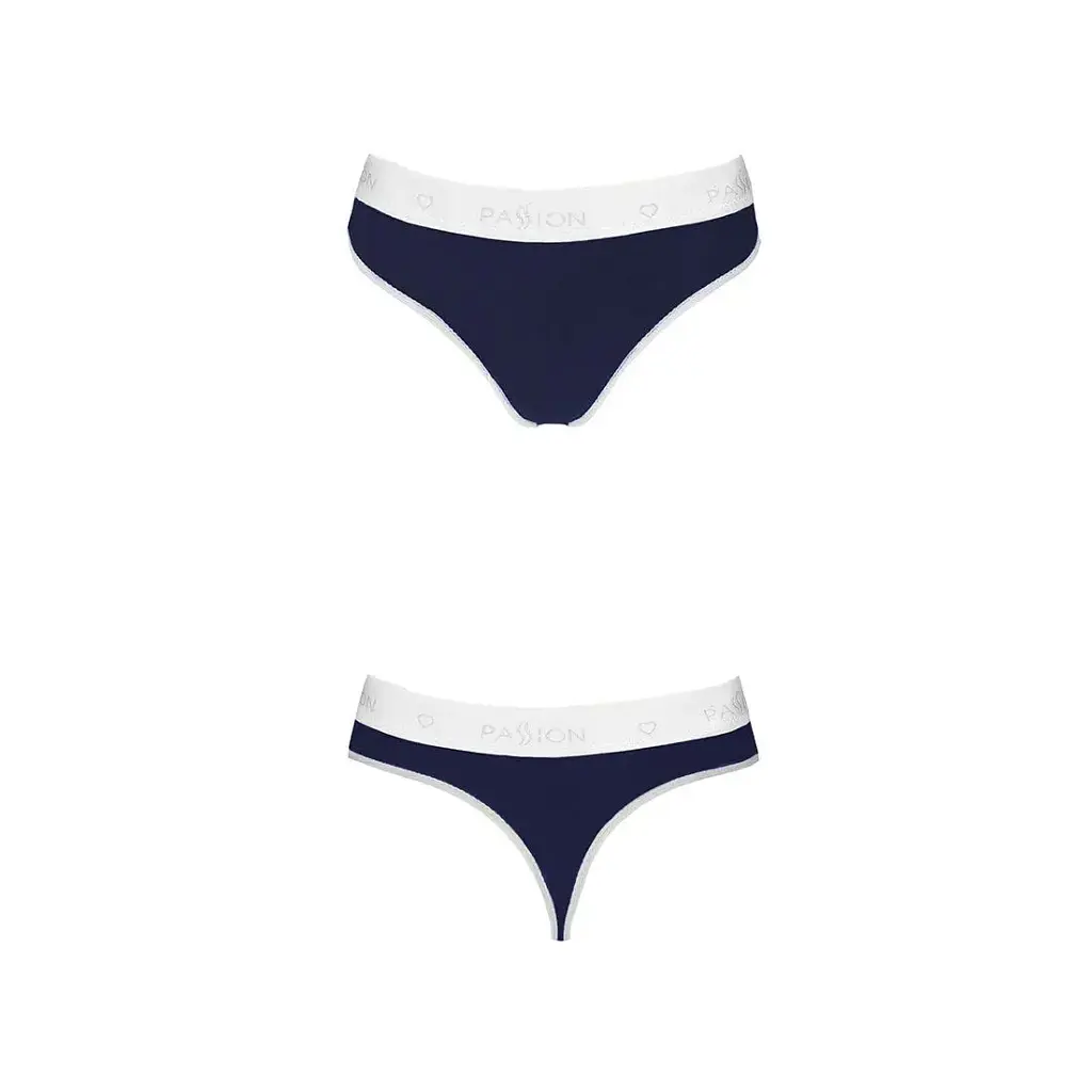 Спортивные трусики-стринги Passion PS007 Panties navy blue L - фото 3
