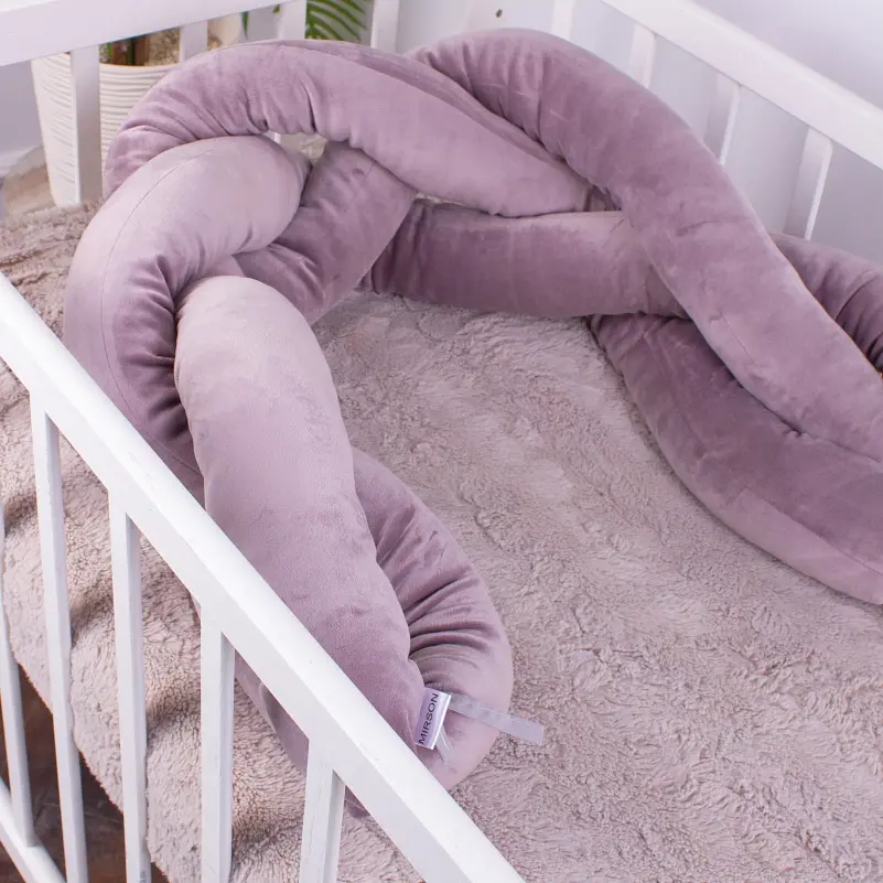 Коса захисна в ліжечко MirSon Kids Time 28-0005 Ashen Velvet велюрова фіолетова - фото 3