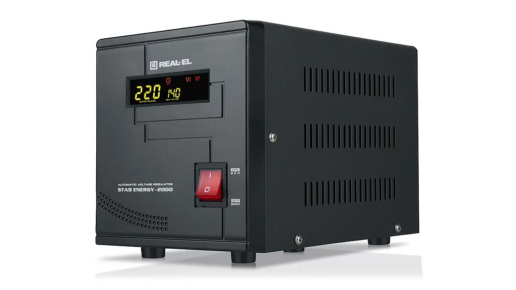 Стабілізатор напруги REAL-EL Stab Energy-2000 2000VA 1600W вхідна напруга 220V+/-20% Чорний - фото 2