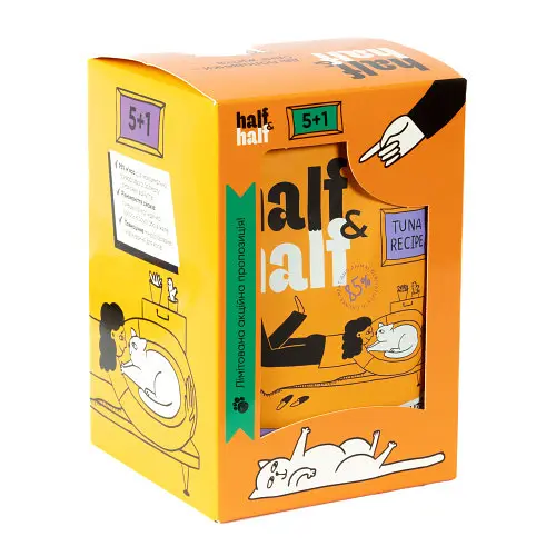 Набор влажных кормов Super Cat Half&Half «5+1» для стерилизованных кошек, кусочки с тунцом в соусе, паучи, 6 шт*100 г - фото 2