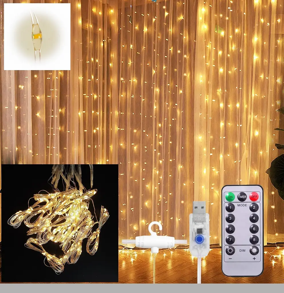 Гірлянда XPRO Xmas LED Водоспад 3х2 м, 320 LED, Теплий білий (47651-3840_321) - фото 2