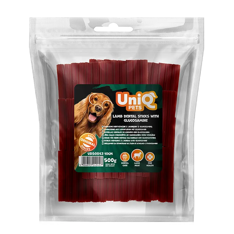 Ласощі для очищення зубів собак UniQ PETS DENTAL Зубні палички з ягнятиною та глюкозаміном 10 см, 500 г - фото 4