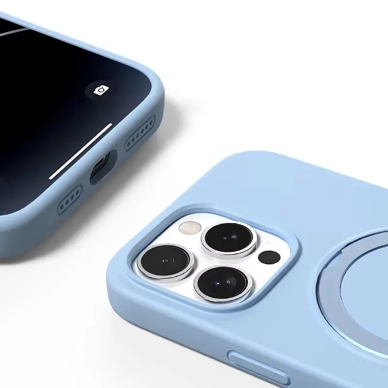 Чехол Silicone Case Full Protective with Ring для Apple iPhone 14 Pro Max 6.7 Blue - фото 2