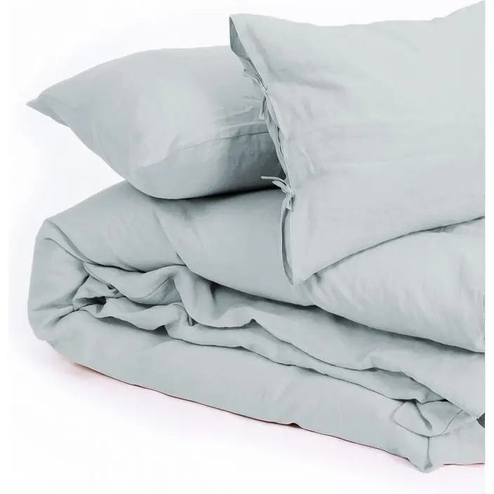 Пододеяльник MirSon Linen Caspian лен 220х240 см серо-голубой (2200008248413) - фото 5
