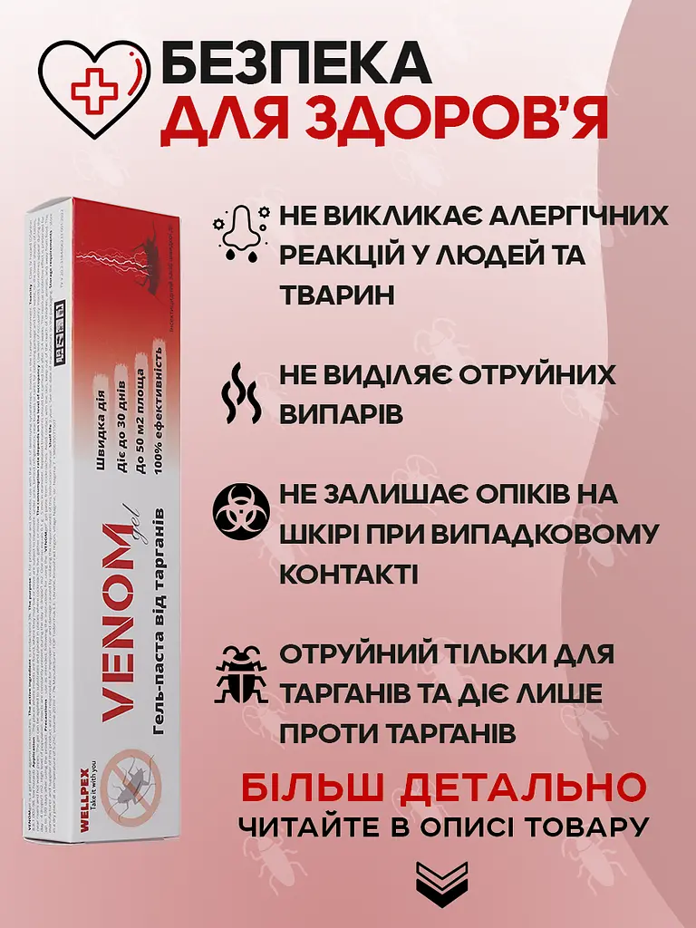 Комплект від тарганів для 3-кімнатної квартири Venom cуспензія+3 гелі - фото 6