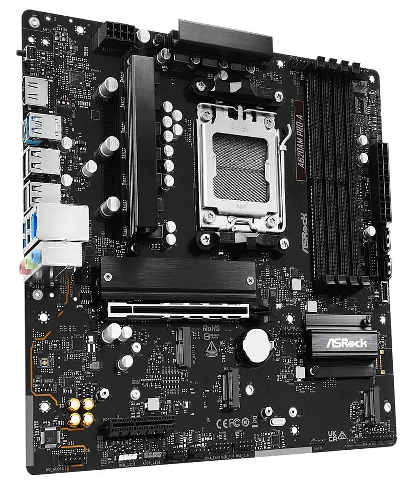 Материнська плата AsRock A620AM PRO-A (A620AM PRO-A) (Socket AM5, AMD A620A, Micro-ATX) - фото 2