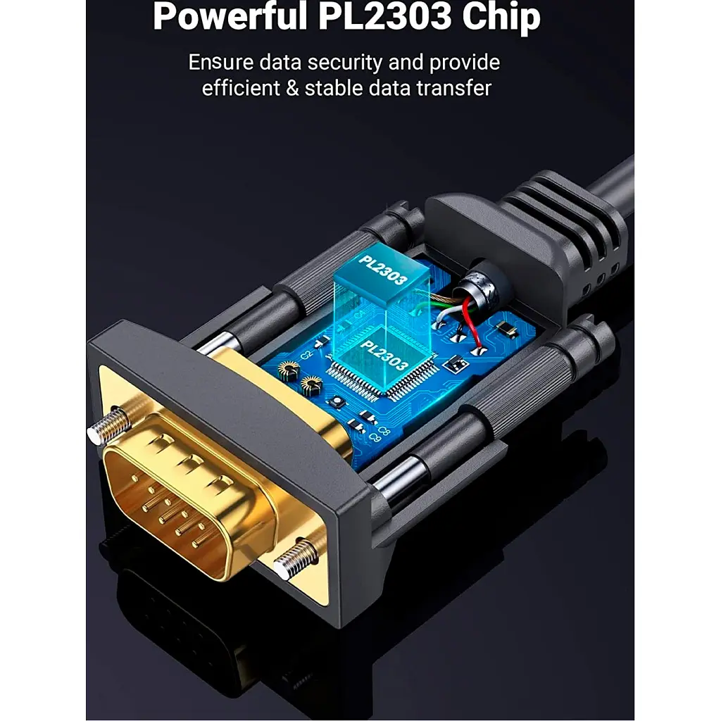 Кабель для передачі даних USB to COM M 2.0m DB9 RS-232 CR104 black Ugreen (20222) - фото 6