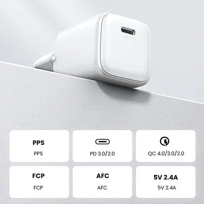 Блок зарядного адаптера Ugreen CD319 Nexode Mini 1 USB-C 30 W PD GaN (15326) белый - фото 4