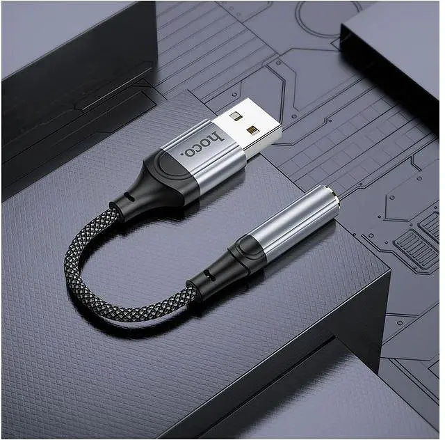 Переходник Hoco LS36 USB to 3.5 внешняя звуковая карта 12 см DAC - фото 3