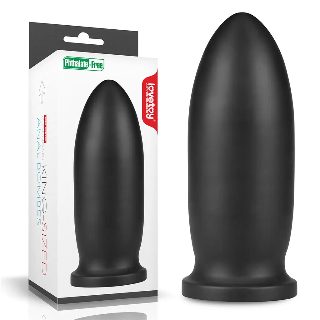 Велика анальна пробка LoveToy 9" King Sized Anal Bomber 20.3 см (чорний) - фото 2