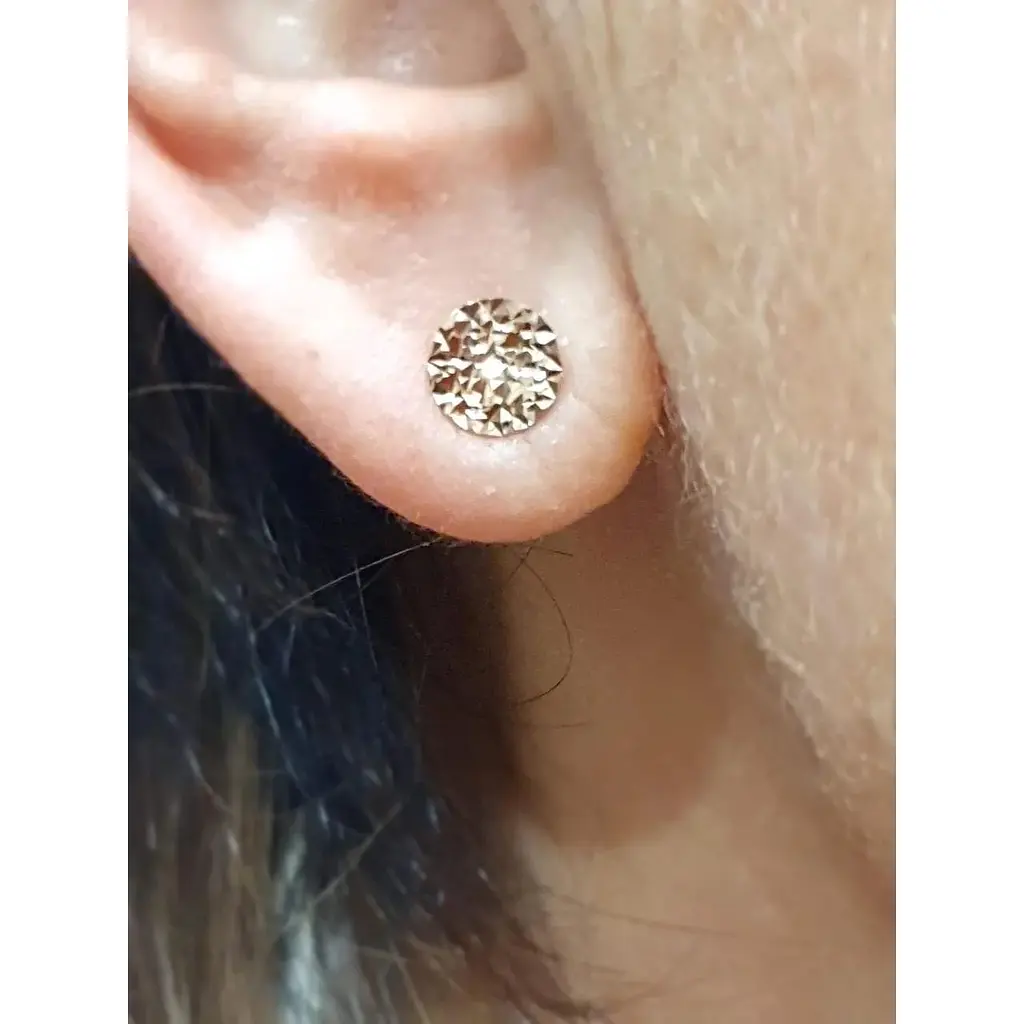 Золотые серьги-пуссеты Favoritum с алмазной гранью. 210078 - фото 2