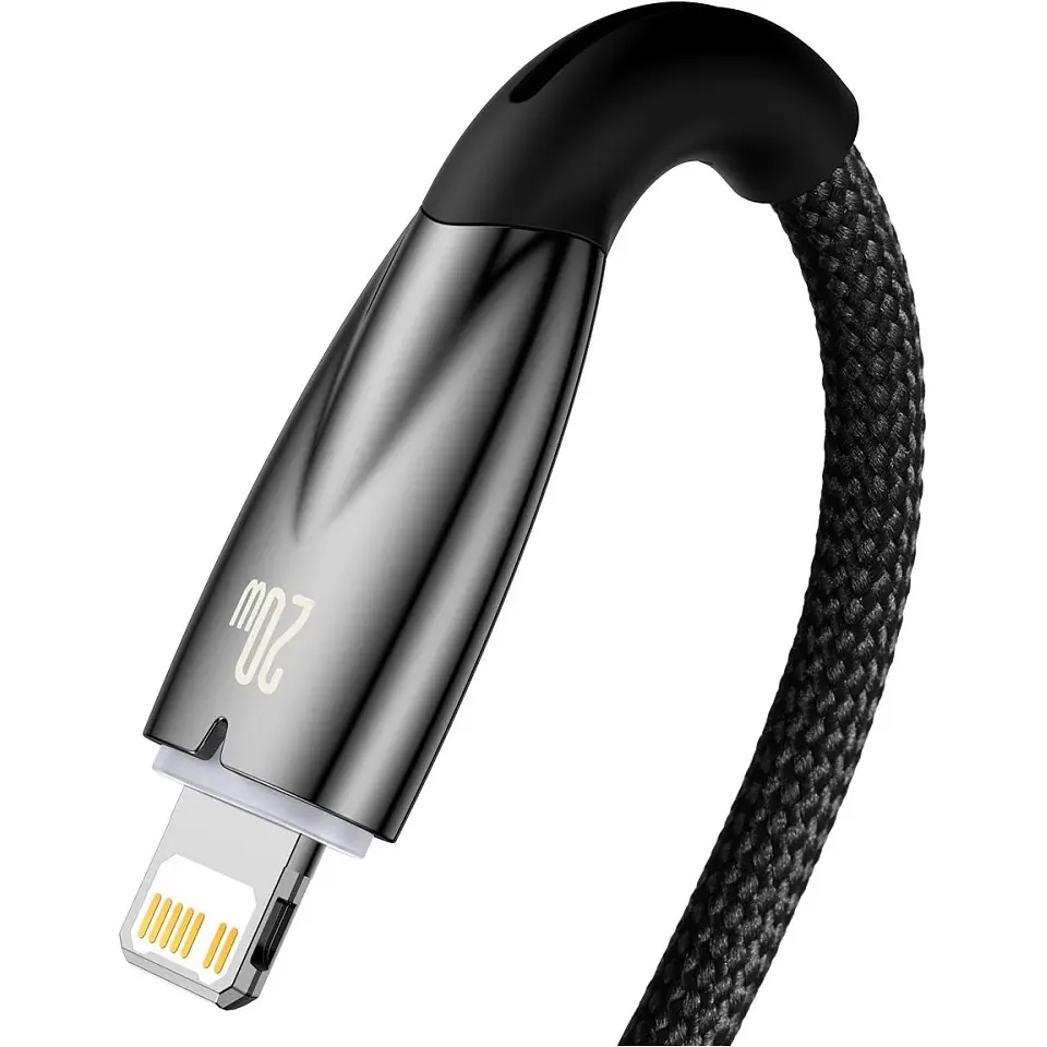 Кабель Baseus Glimmer Series Fast Charging USB-C to Lightning 20w 1m Black (CADH000001) [113822] - фото 3