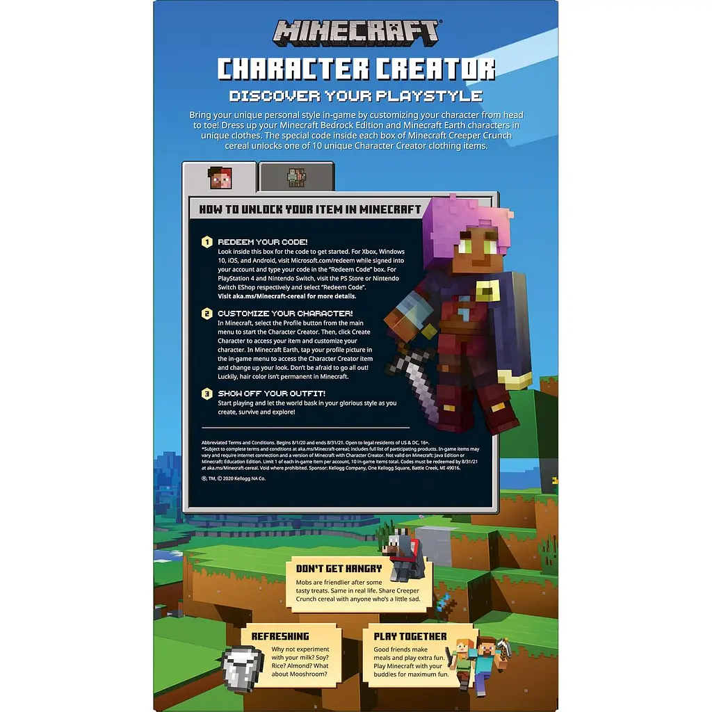 Пластівці Kellogg's Minecraft Creeper Crunch Cinnamon with Marshmallows 227g - фото 2