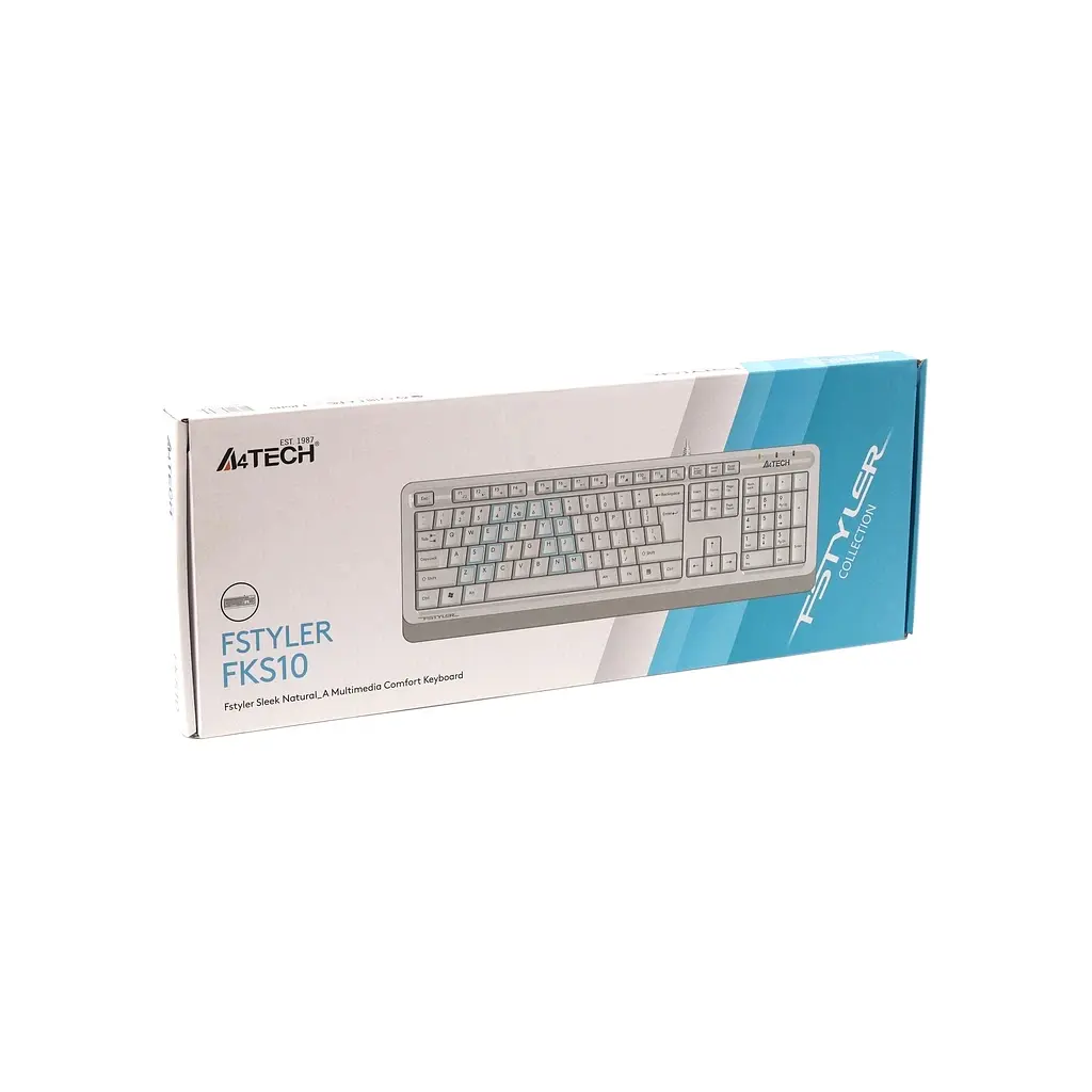 Клавіатура A4Tech FKS10 USB White (4711421963534) - фото 4