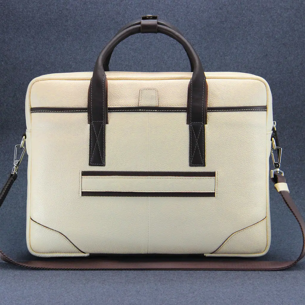 Сумка шкіряна для ноутбука 15.6' Tom Stone світло-бежева 717 M Br жіноча, MacBook 16' - фото 4