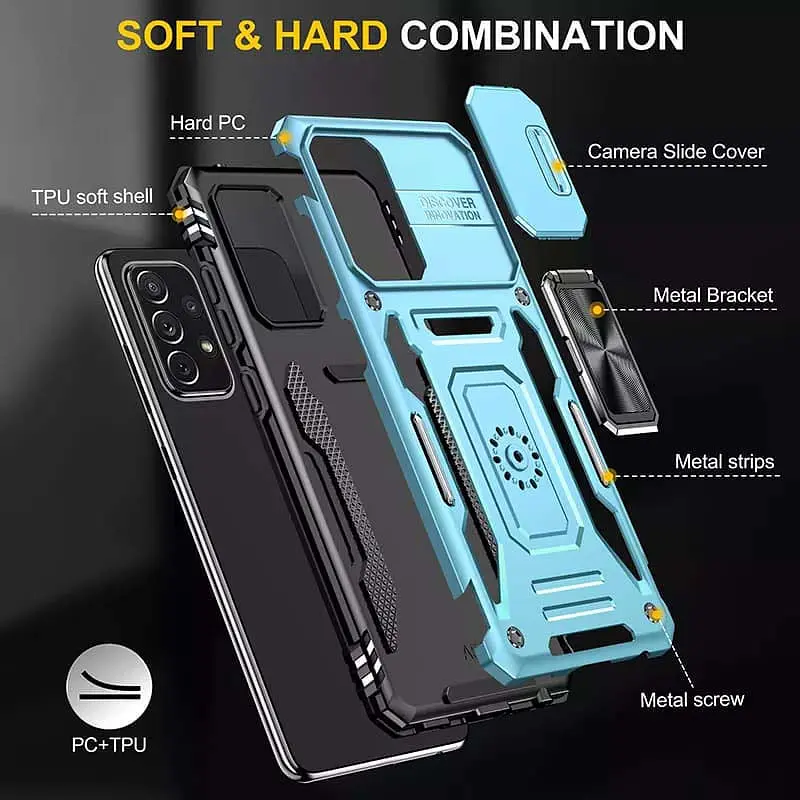 Ударостійкий чохол Camshield Army Ring для Samsung Galaxy A33 5G Блакитний / Light Blue - фото 3