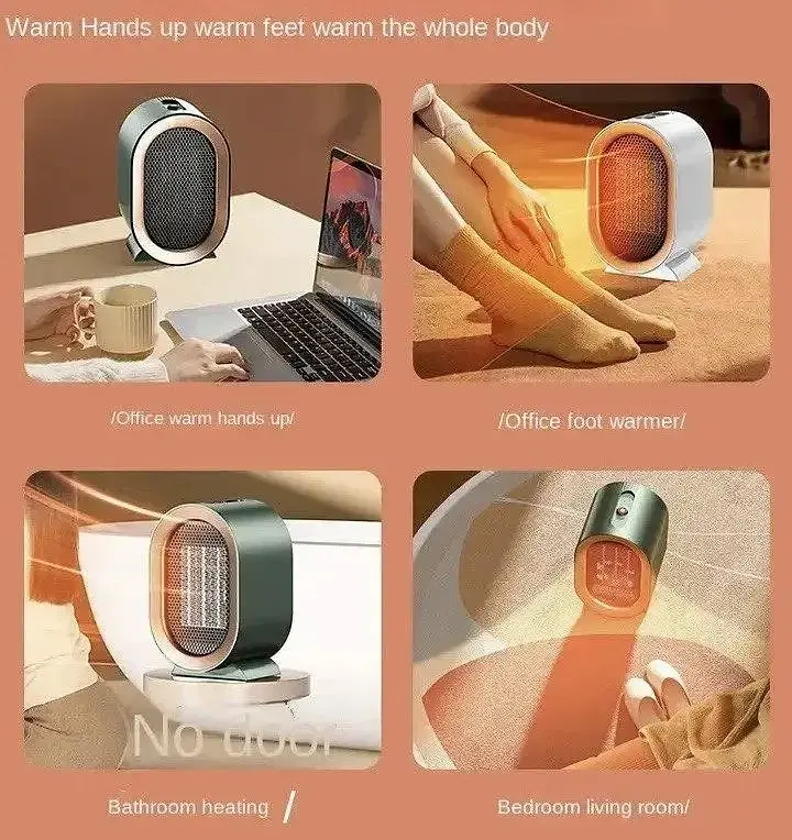 Портативний обігрівач AIR HEATER 1200W · Компактний настільний дуйчик · Міні тепловентилятор з керамічним нагрівачем / А 906-219 - фото 6