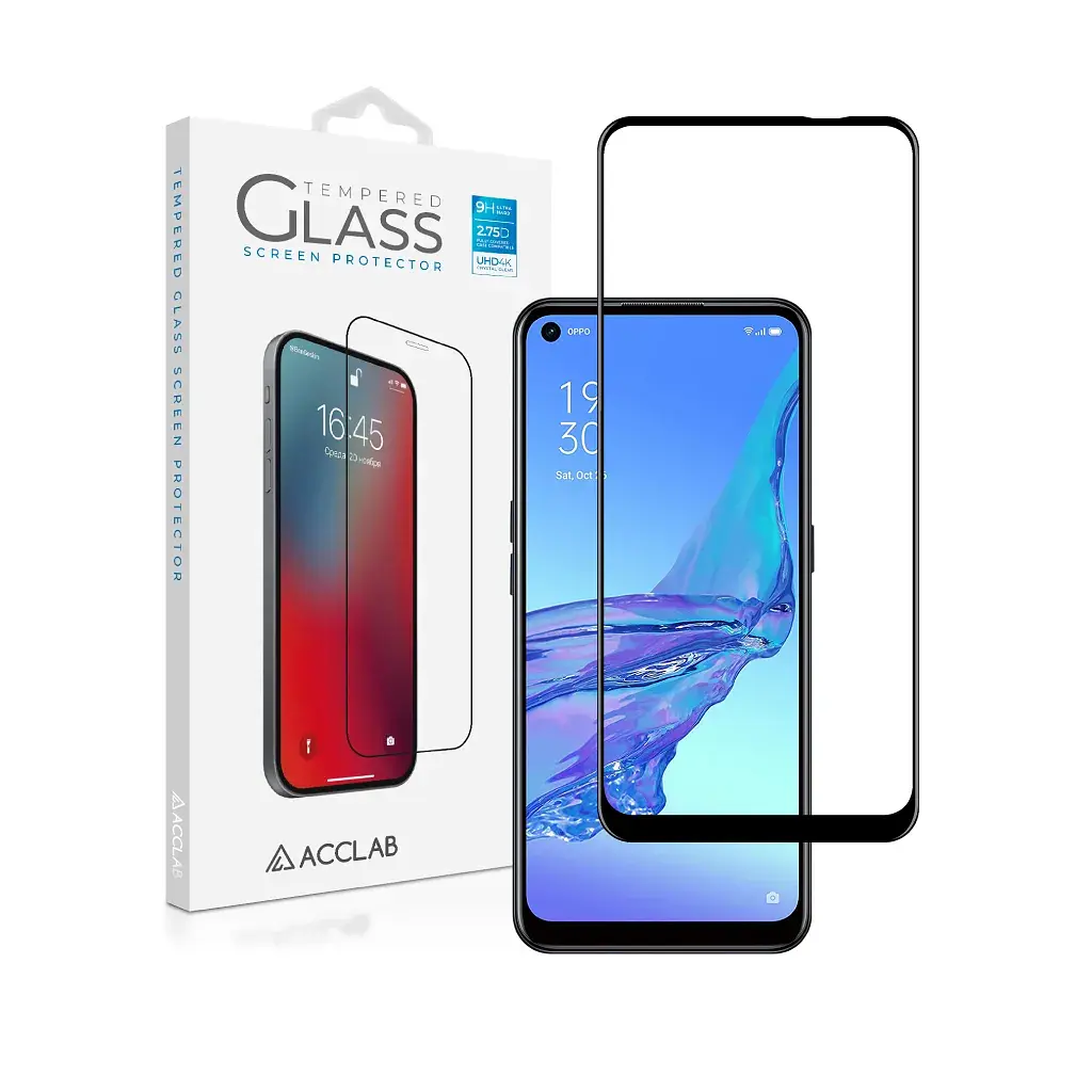 Скло захисне ACCLAB Full Glue Oppo A53 Black (1283126508370) - фото 2