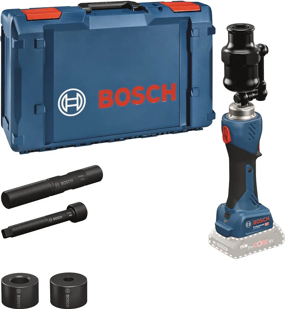 Акумуляторний гідравлічний пробійник Bosch GLH 18V-60 Professional без акб і з/п, з комплектом насадок у XL-BOXX