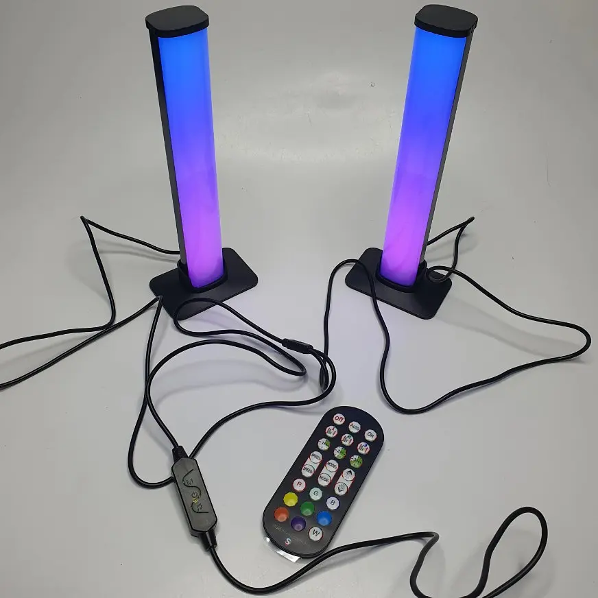 Комплект розумних ламп RGB світломузика 2 шт на робочий стіл Desktop Розумне смарт підсвічування телевізора кімнати Світлодіодні LED панелі з синхронізацією під музику для геймерів ігор стримів ТБ фонова атмосфера нічник світильник з керуванням з телефону - фото 4