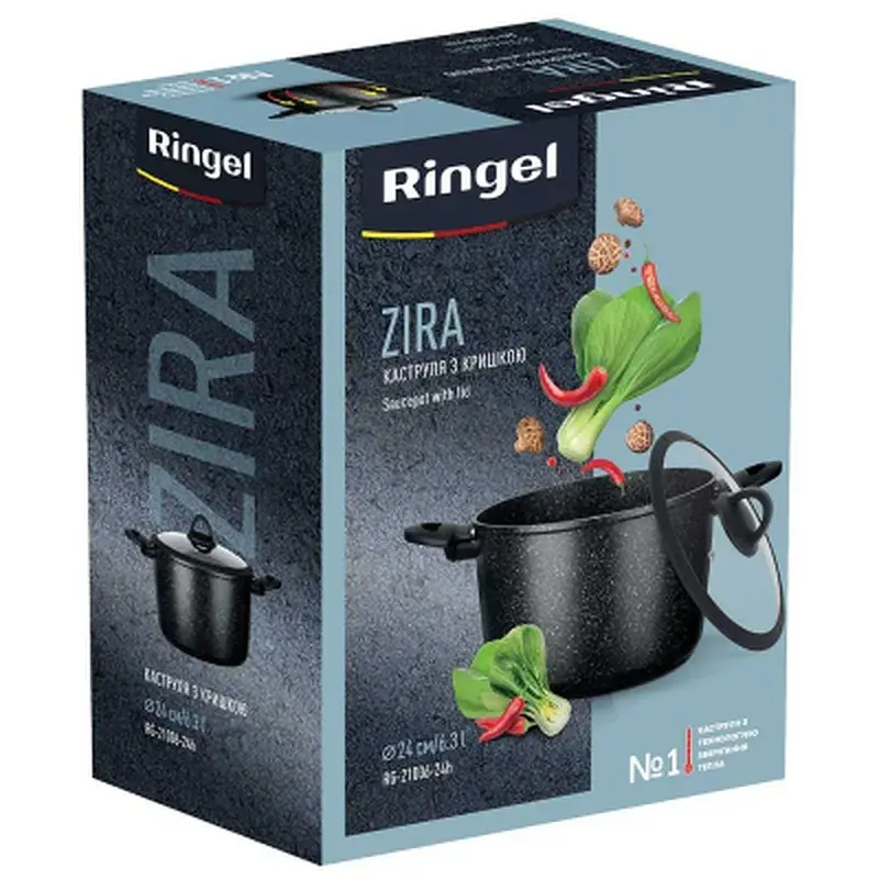 Каструля Ringel Zira з кришкою висока 6.3 л (RG-21006-24h) - фото 6