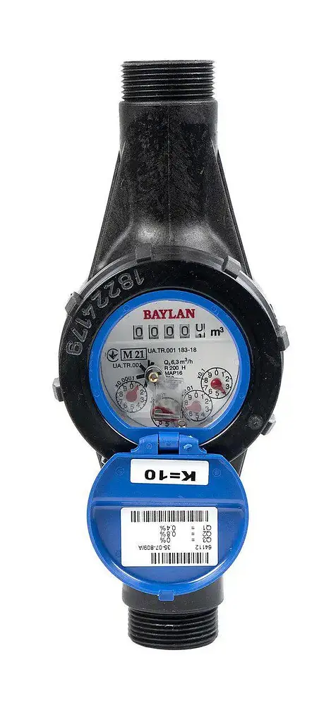 Лічильник холодної води Baylan ТК-3Р пластиковий R200 DN25 під імпульсний вихід зі штуцерами 30412 - фото 2