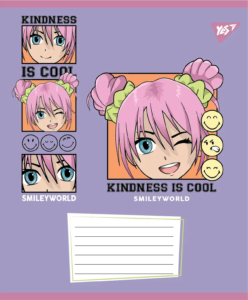 Набір зошитів шкільних YES А5/12 клітинка Smiley World Cool 25 шт (767658) - фото 2