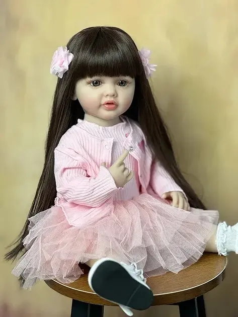 Реалістична Кукла Реборн 55 см повністю вінілова Doll Reborn Baby К0100208.1 - фото 2