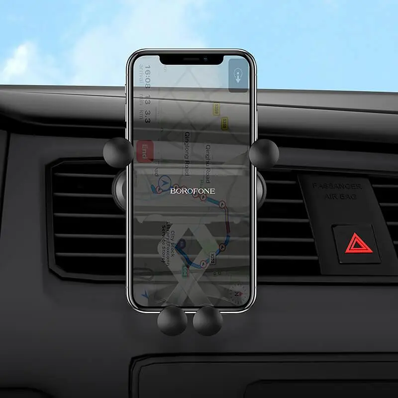Держатель в воздуховод авто Borofone Eddie Air outlet gravity in-car holder BH19 - фото 5