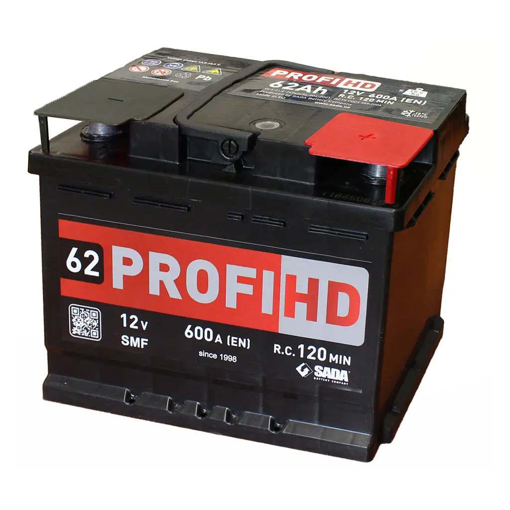 Автомобильный аккумулятор SADA PROFI HD SMF 6СТ-62 (-/+) 12В 62Ач 600А - фото 3