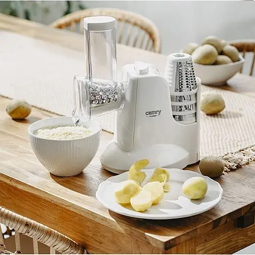 Овочерізка мультитерка електрична Camry CR 4816 з 5 насадками та компактним зберіганням - фото 9