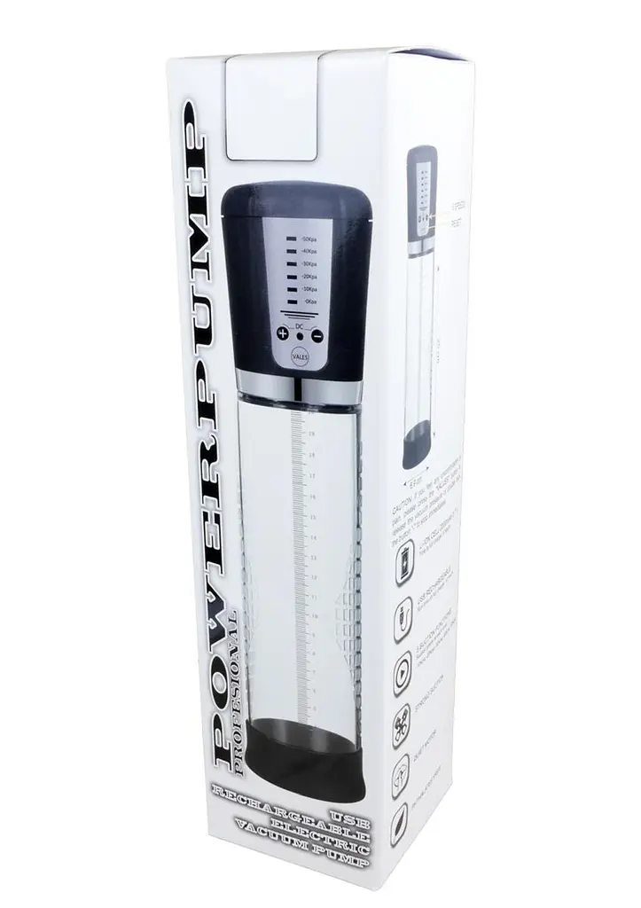 Вакуумна помпа для пеніса B - Series Power Powerpump USB Rechargeable Electric Vacuum Pump (прозорий) - фото 2