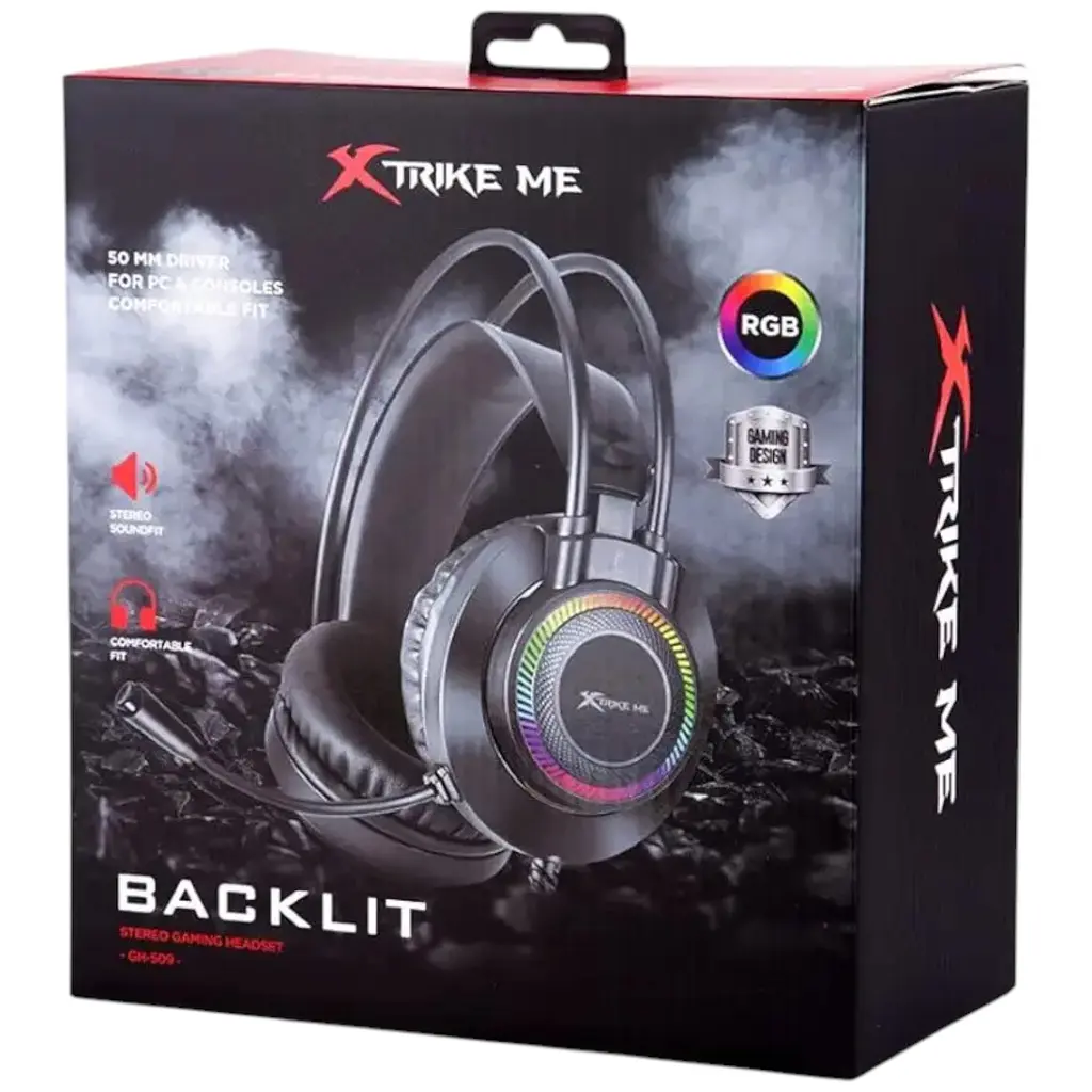 Игровые наушники Xtrike Me Gaming GH-509 с микрофоном и подсветкой - фото 1