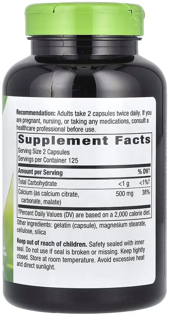 Вітаміни та мінерали Nature's Way Calcium Citrate, 250 капсул - фото 2