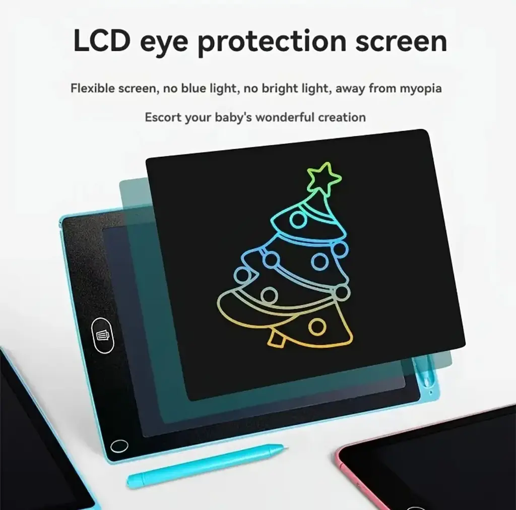 8.5 дюйма кольоровий РК-планшет для письма, дитячий блокнот для малювання графіті, планшет для малювання. Синій - фото 5