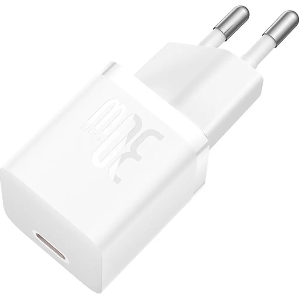 Мережевий зарядний пристрій Baseus GaN5 Fast Charger (mini) 1C 30W White (CCGN070502) [96290] - фото 2